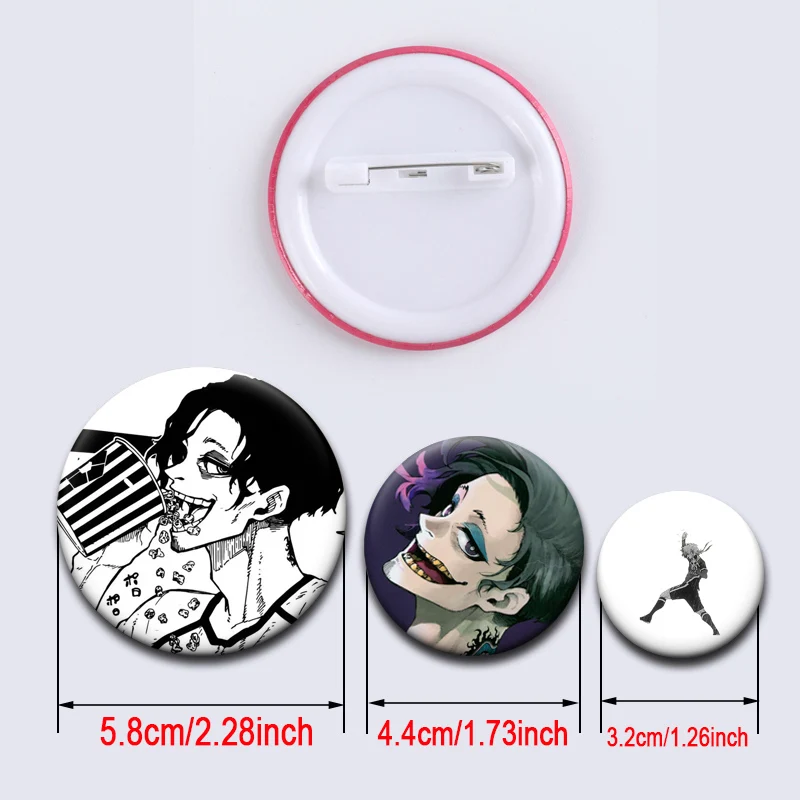 58mm Round Cartoon Brooches Don Lorenzo,Rin Itoshi,Michael Kaiser,Bunny Iglesias,Julian Loki Pins for Bag Decor Anime Badge