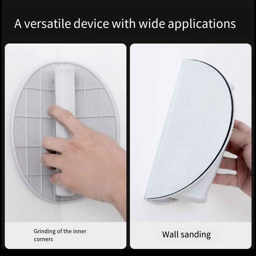 180 240 320 Mesh Half Round Sandpaper Sander With 10Pcs Sandpaper Right Angle Half Drywall Corner Sander Angle Grinding Tool