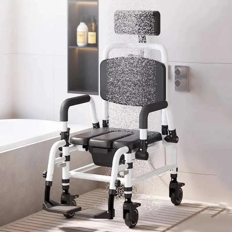 

Телескопический складной стул для ванной комнаты, металлический стул для спальни с ограниченными возможностями, дизайнерский стул для пожилых людей на колесах, медицинский Cabeceros, постмодернистская мебель