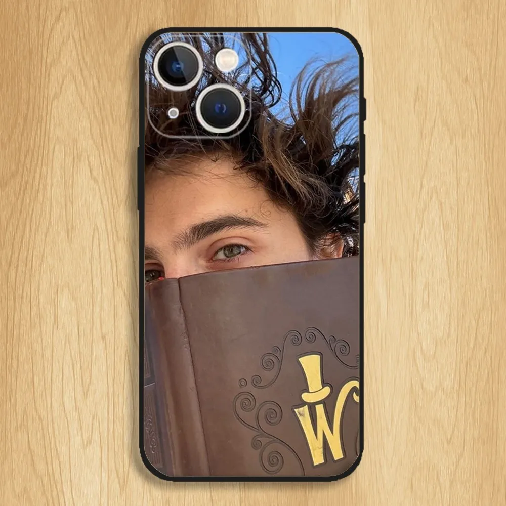 Timothee Chalamet Actor Phone Case For iPhone15,14,13,12,11,Pro,Max,Plus,Mini,X,XS,XR,8,7,6,S,Plus,SE Soft Black Case