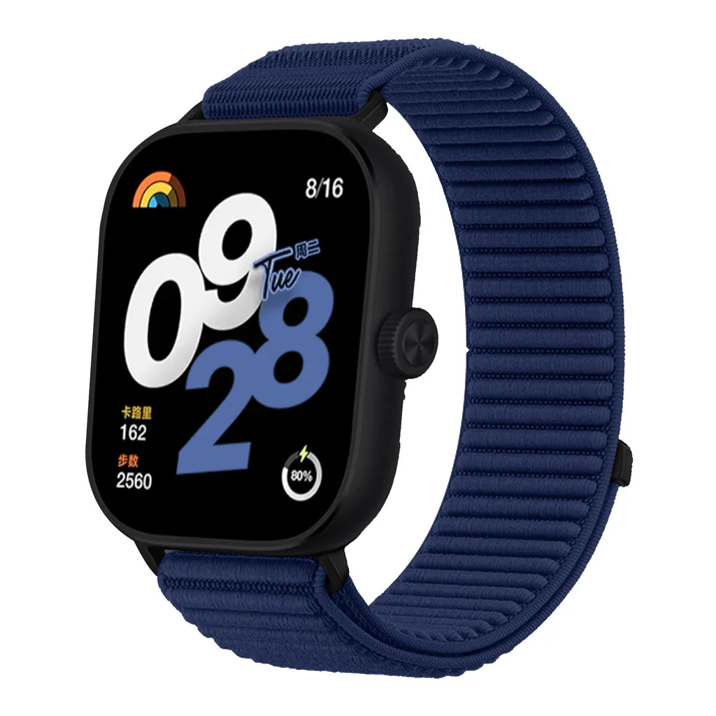 حزام حلقة من النايلون لساعة Redmi 5 4 سوار بإبزيم معدني لساعة XIAOMI Mi Band 9Pro 8Pro سوار بديل رياضي قابل للتعديل