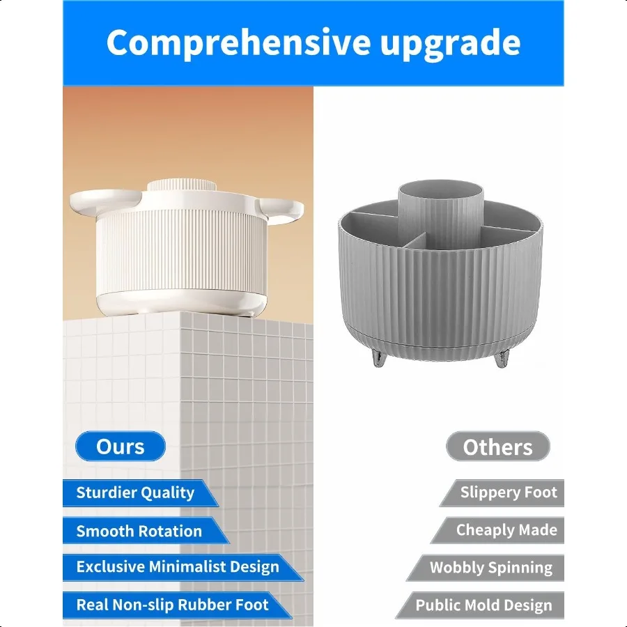 حامل قلم دوار 360 درجة للمكتب 2025 منظم مكتب دوار مطور للقرطاسية قلم رصاص ماركر فرشاة للمكياج مع