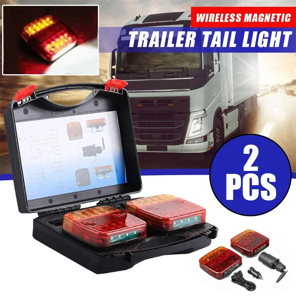 

Magnetic Wireless LED Trailer Rear Taillight Signal Warning Brake Lamp Truck Tail Light For Caravan RV Camper Lorry Truck
