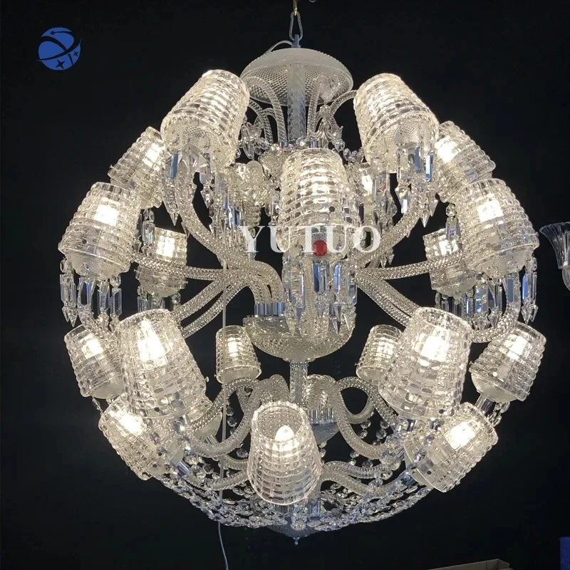 Yun Yi European Luxury Crystal Chandelier Villa Dining Room Decoration Spherical Round Crystal Glass Creativity Chandelier