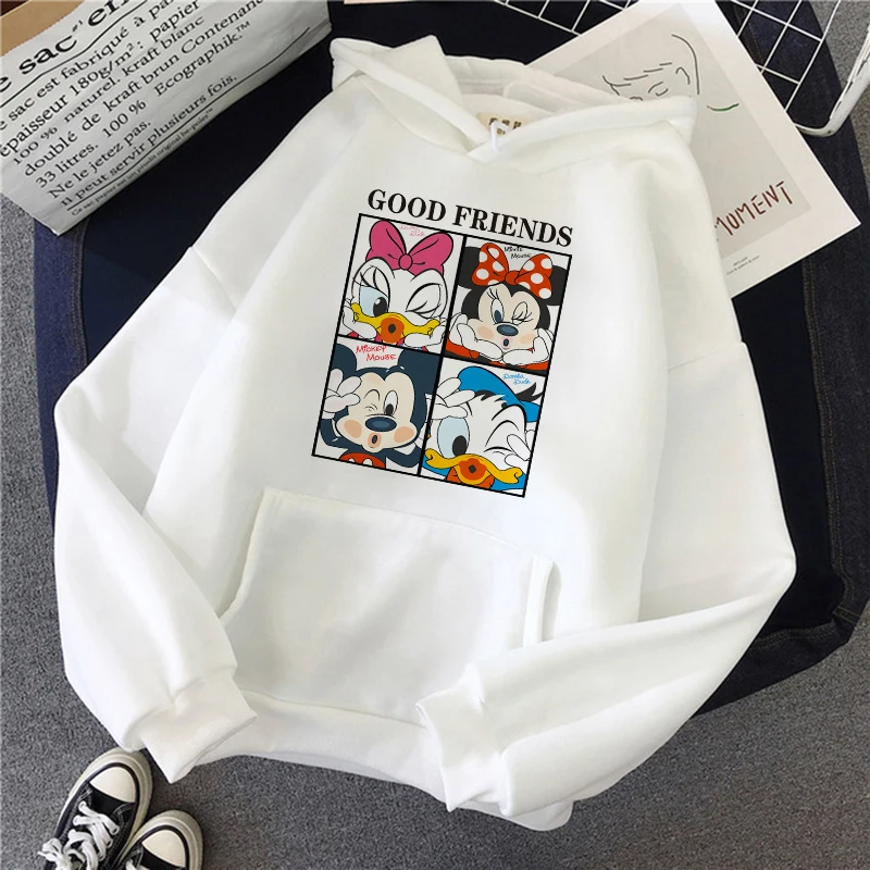 90s Y2k Women Hoodie Disney Minnie Mouse Sweatshirt Clothes Mickey Hoody Top Hoodies Sweatshirts Female Girls Clothing