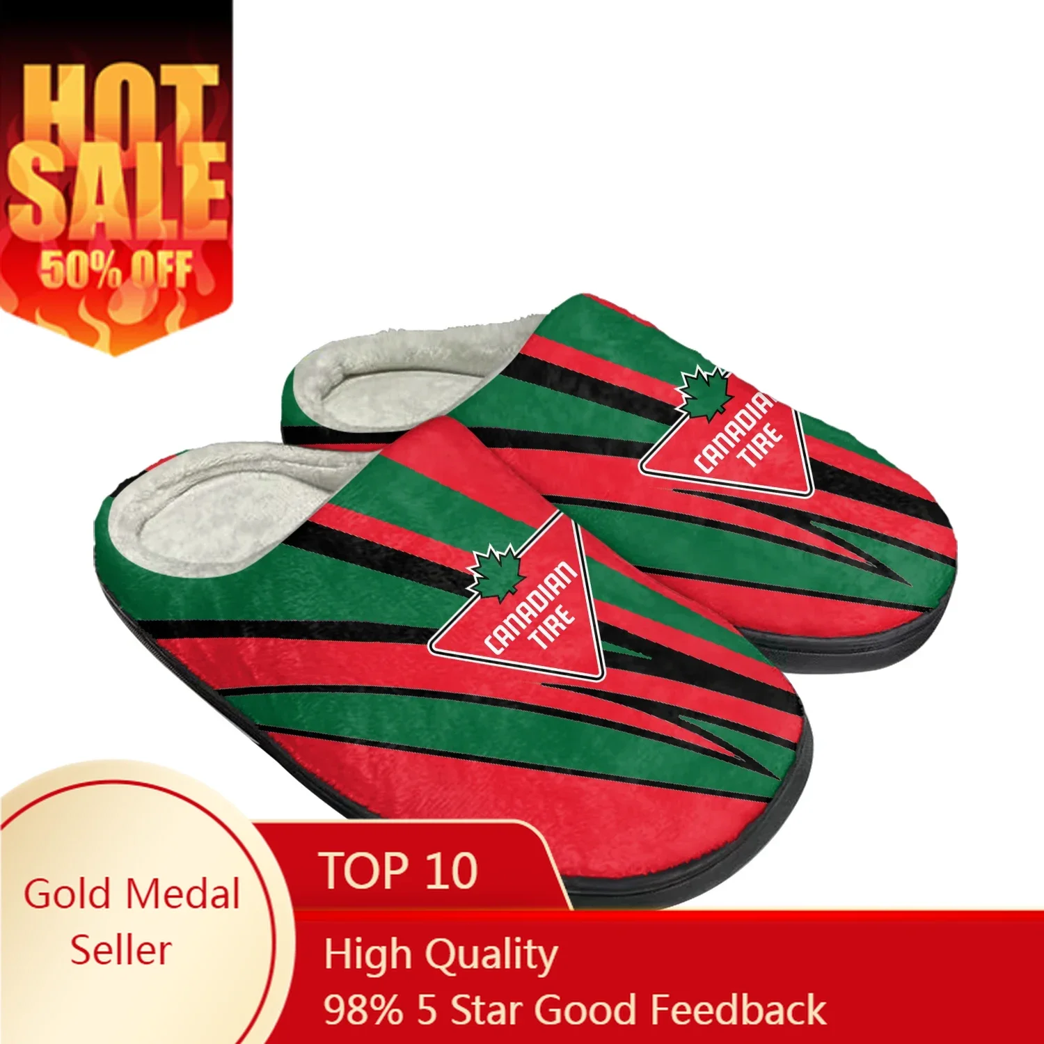 

Canadian Tire Logo Home Cotton Slippers Mens Womens Plush Bedroom Casual Keep Warm Shoes Thermal Indoor Slipper Custom Shoe