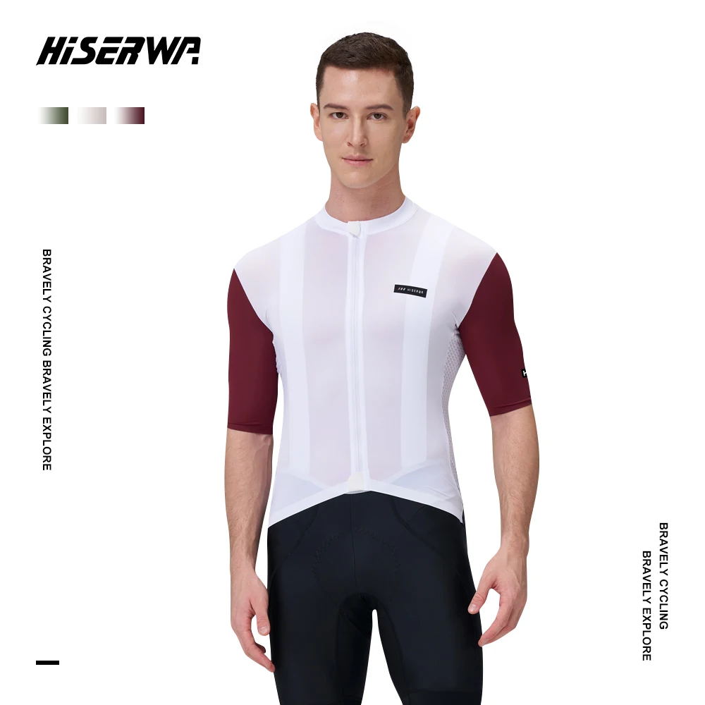 

HISERWA Cycling Jersey Men MTB Maillot Shirts Summer Breathable Shorts Sleeve Cycling Clothing Fashion Road Bike Bicycle Jersey