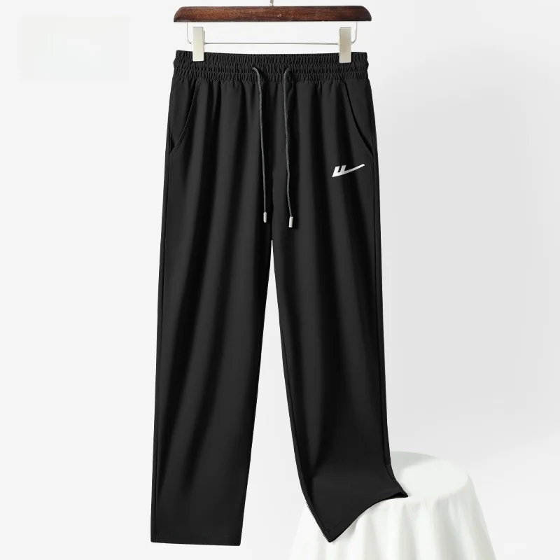 

Прямые брюки Warrior из ледяного шелка, мужские летние брюки Bla Qui Dry Drapey, повседневные длинные брюки с девятью точками, модный бренд