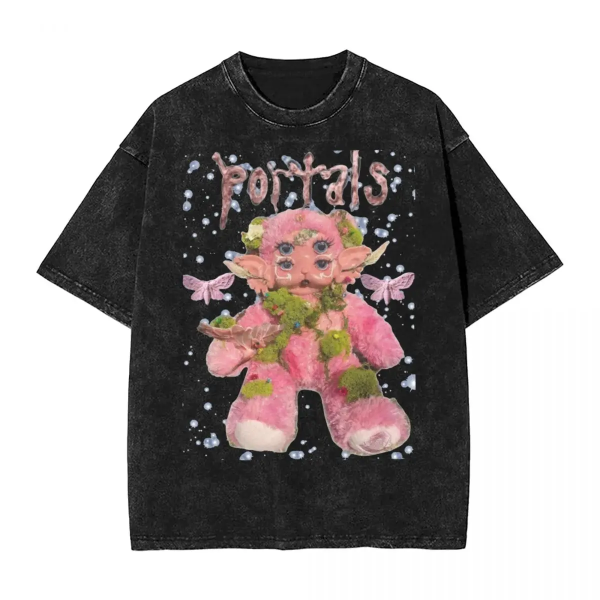 Washed T Shirt Melanie Martinez Portals Hip Hop Novelty T-Shirts Harajuku Streetwear Cotton Summer Tops Tees for Men Women