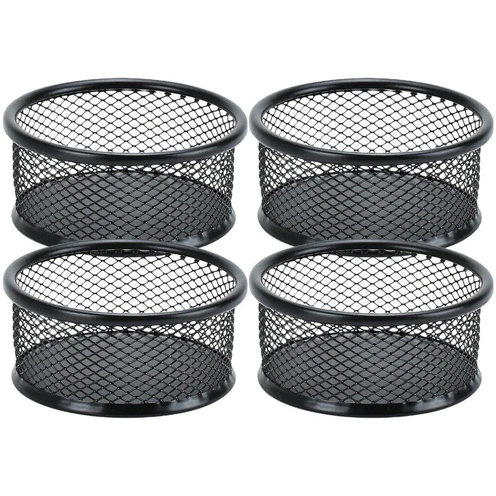4Pcs Paperclip Holders Wear Resistant Mesh Desktop Containers for Office Desk Organization Storage Desk Containers