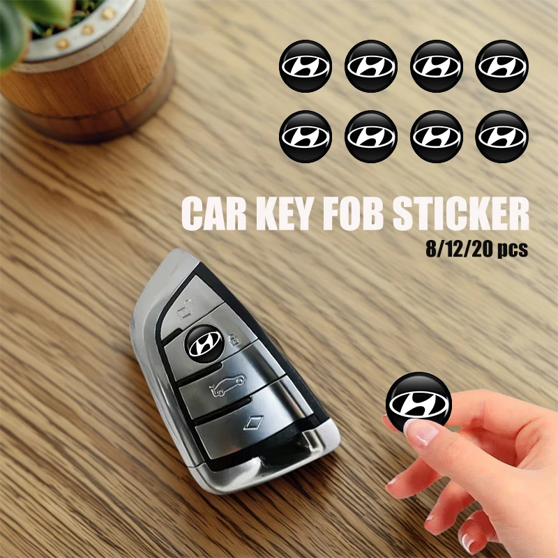 

For Hyundai 14mm Car Key Emblem Auto Control Keychain Sticker Accessories Tucson IX35 I30 I20 Kona Coupe Veloster I40 Getz