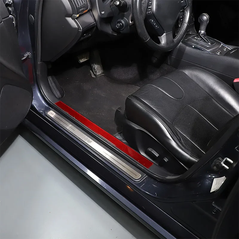 Soft Carbon Fiber Car Inner Door Sill Cover Trim Sticker Car Accessories For Infiniti G Series 2007 2008 2009 2010-2013