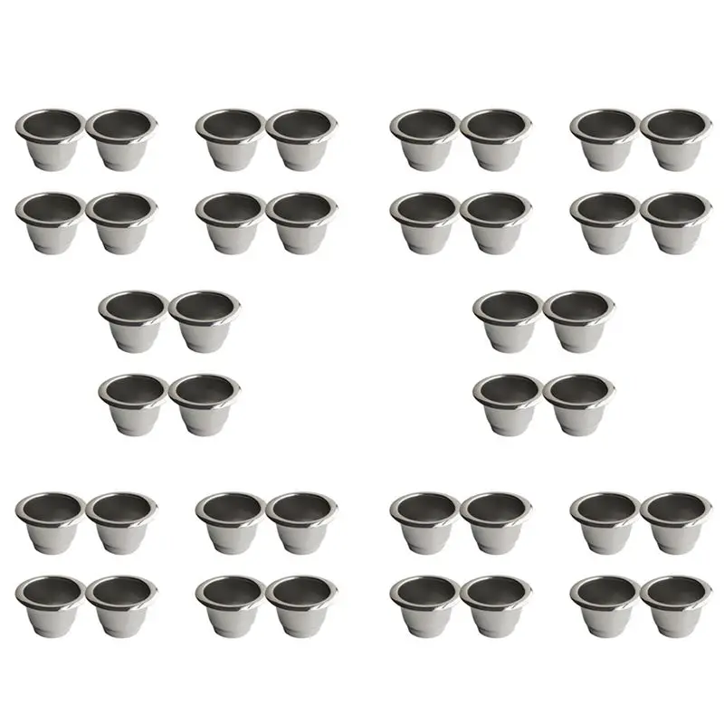 ABSE-40Pcs For Nespresso Refillable Coffee Capsule Coffee Filter Reusable Coffee Pod Reusable Cafe Machine DIY