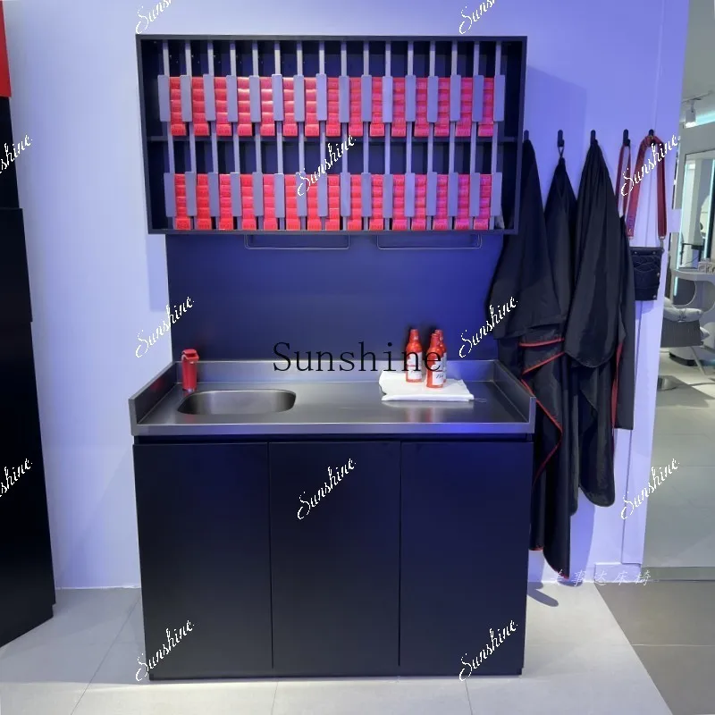 Stainless Steel Hair Salon Tool Cabinet Barber Shop Perm and Dyeing Rack Dyeing Cream Cabinet Storage Display   TF