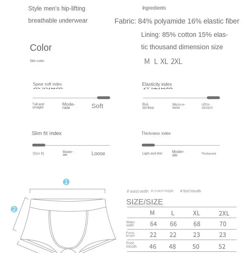 Butt Padded Shaper Underwear Men Boxer Shorts Hip Buttocks Sponge Cotton Sexy Panties Male Cotton Boxershorts Underpants