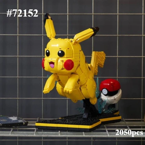 

Pikachu Construction 72152 Building Blocks Set Compatible With Legoed Particles Suitable For Halloween Christmas Gifts 2050PCS