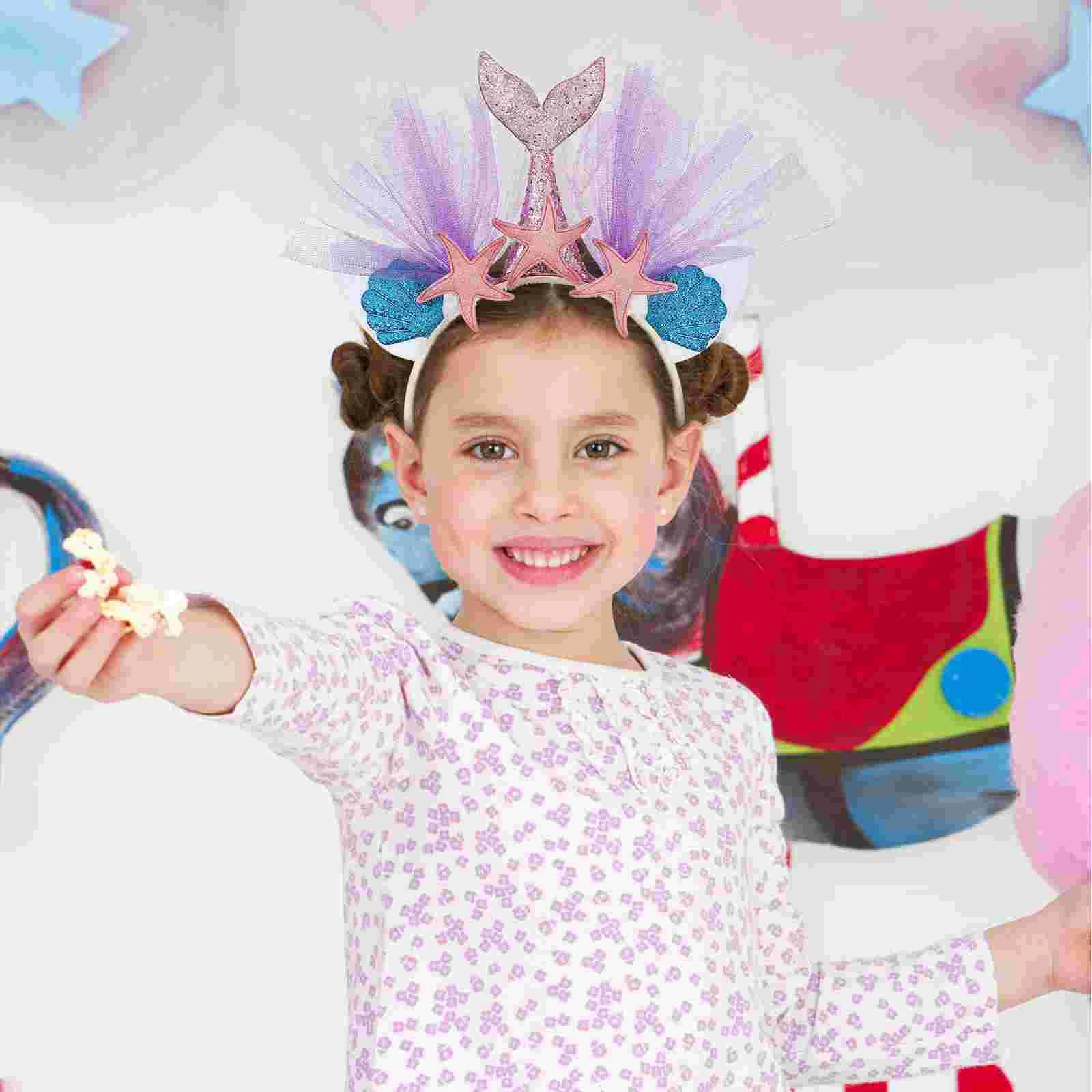 Mermaid Accessories Women Princess Costumes for Girls Kids Hair Hoop European and American