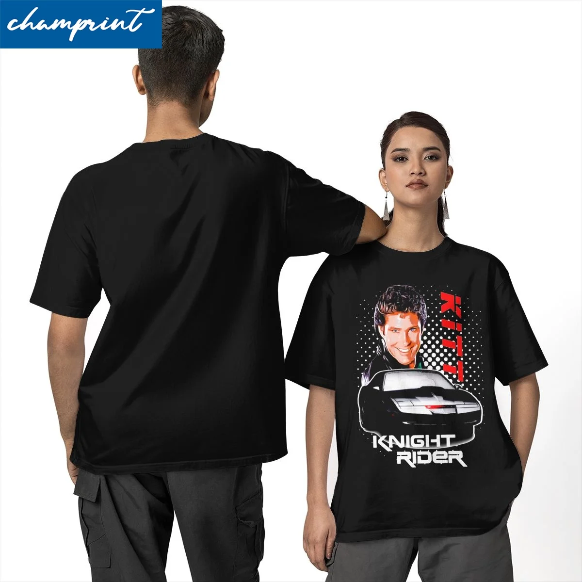 K2000 Knight Rider T-Shirt Men Women David Hasselhoff 100% Cotton Tee Shirt Round Collar Short Sleeve T Shirt 4XL 5XL Tops