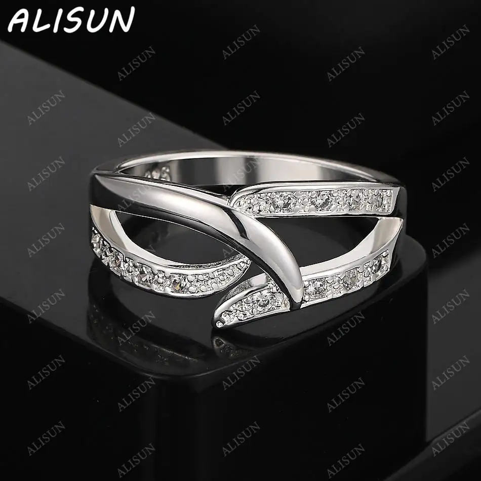 

ALISUN 925 Sterling Silver Zircons Simple Fine Ring For Women Fashion Jewelry Charm Grace Wedding Engagement Accessories