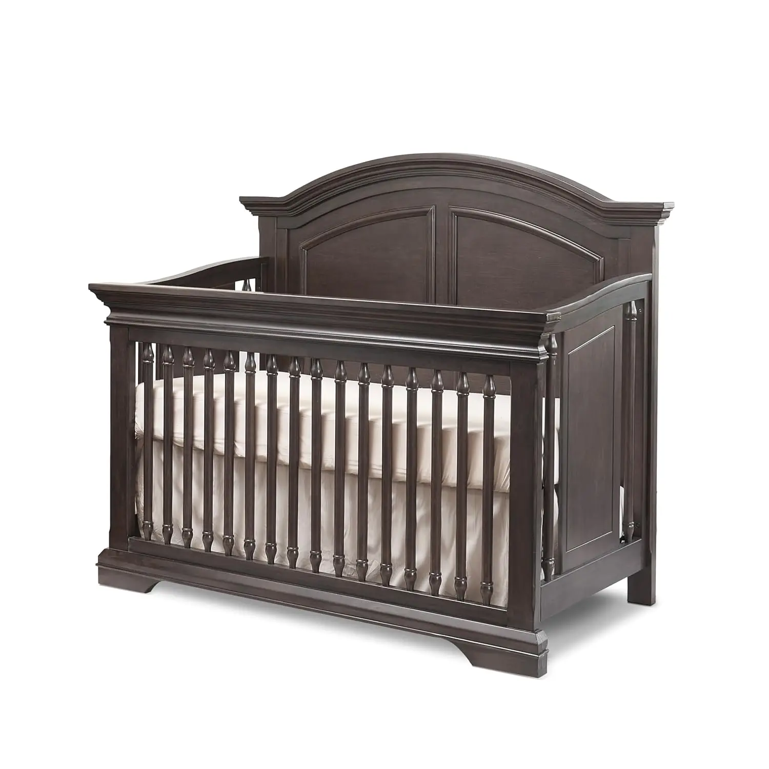 Sorelle Furniture High Arch Portofino Crib, Classic 4-In-1 Convertible Crib, Autumn Crib Made Of Wood, Wooden Baby Bed, Toddler