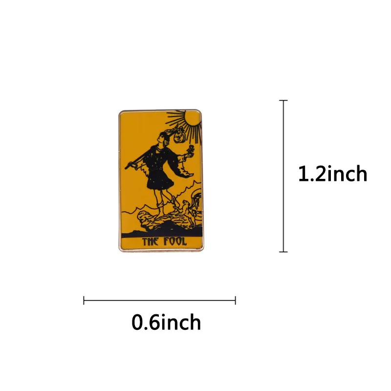 One of The 22 Major Arcana 0 XXII The Fool Tarot Badge Pin
