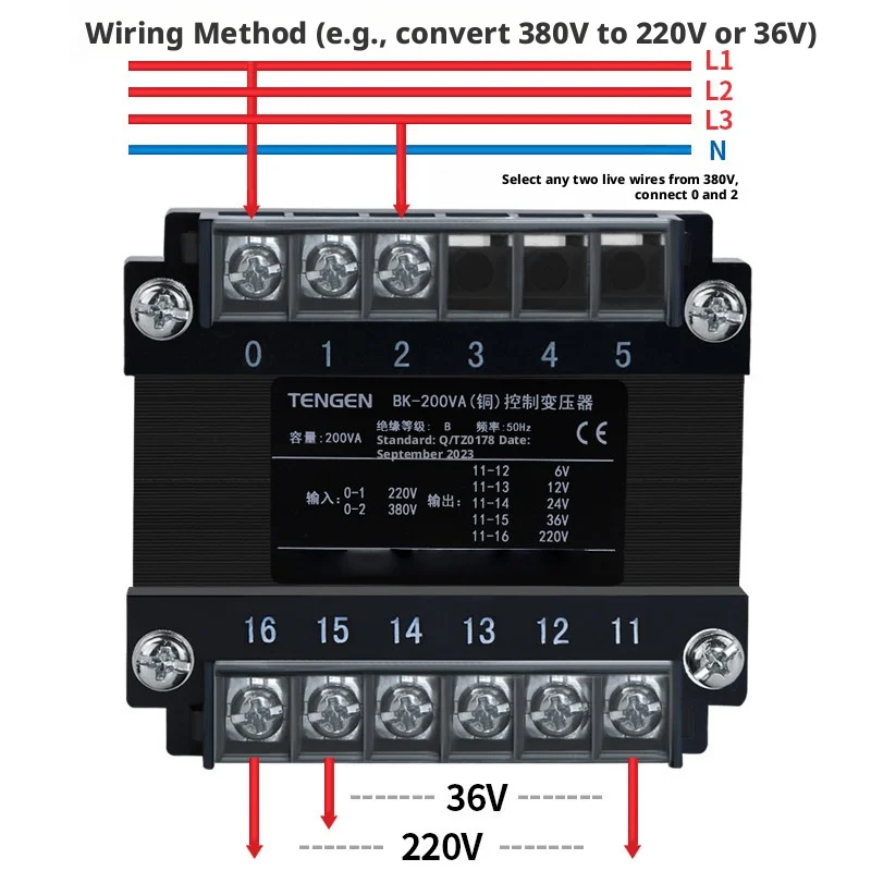 Compact AC Isolation Transformer: 50–1000 VA, Single-Phase, 50 Hz, Copper Core, Mounting Holes 5×9mm to 6×12mm