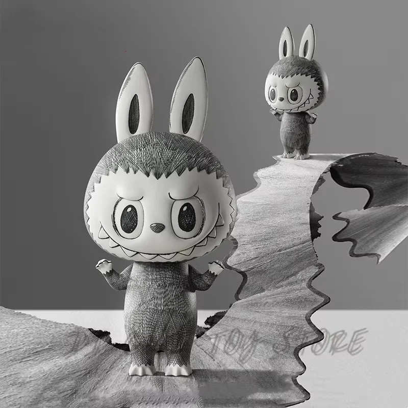 Monsters Labubu Mega Sketch 400% 1000% สะสม Labubu อินเทรนด์รูปเครื่องประดับศิลปะ Kawaii Figurine Xmas ของขวัญ