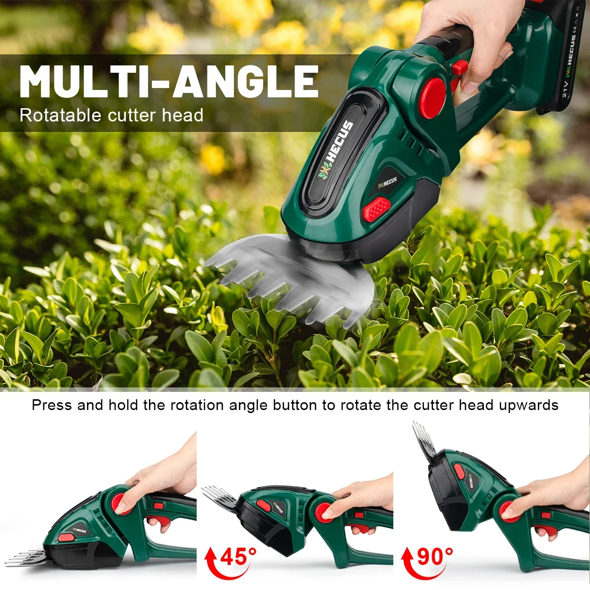 Imagem -05 - Handheld Cordless Elétrica Hedge Trimmer em Arbusto Doméstico Poda de Ervas Daninhas Cortador de Grama Garden Tool 20000rpm