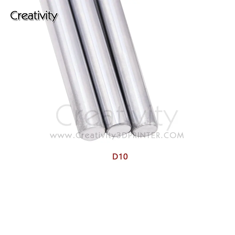 

3D Printer Parts Chromed Stainless Steel Silver Optical Axis D10mm 200/300/330/350/400/500mm Smooth Rods Linear Shaft Rail