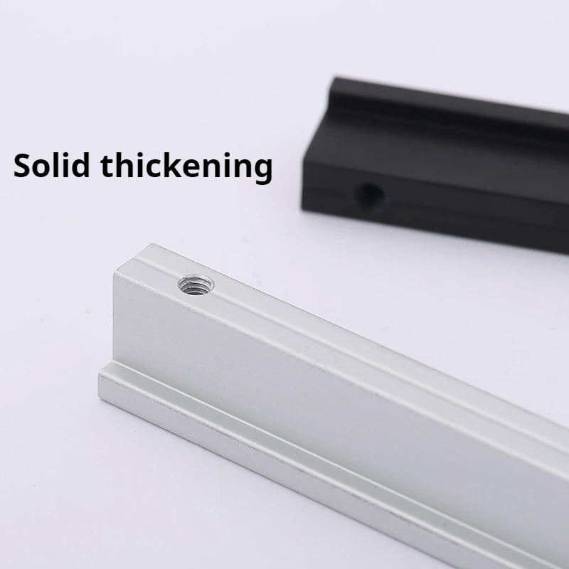 Minimalist 7-shaped Thickened Aluminum Alloy Handle, Black and Silver L-shaped Handle, Modern Drawer and Cabinet Door Handle