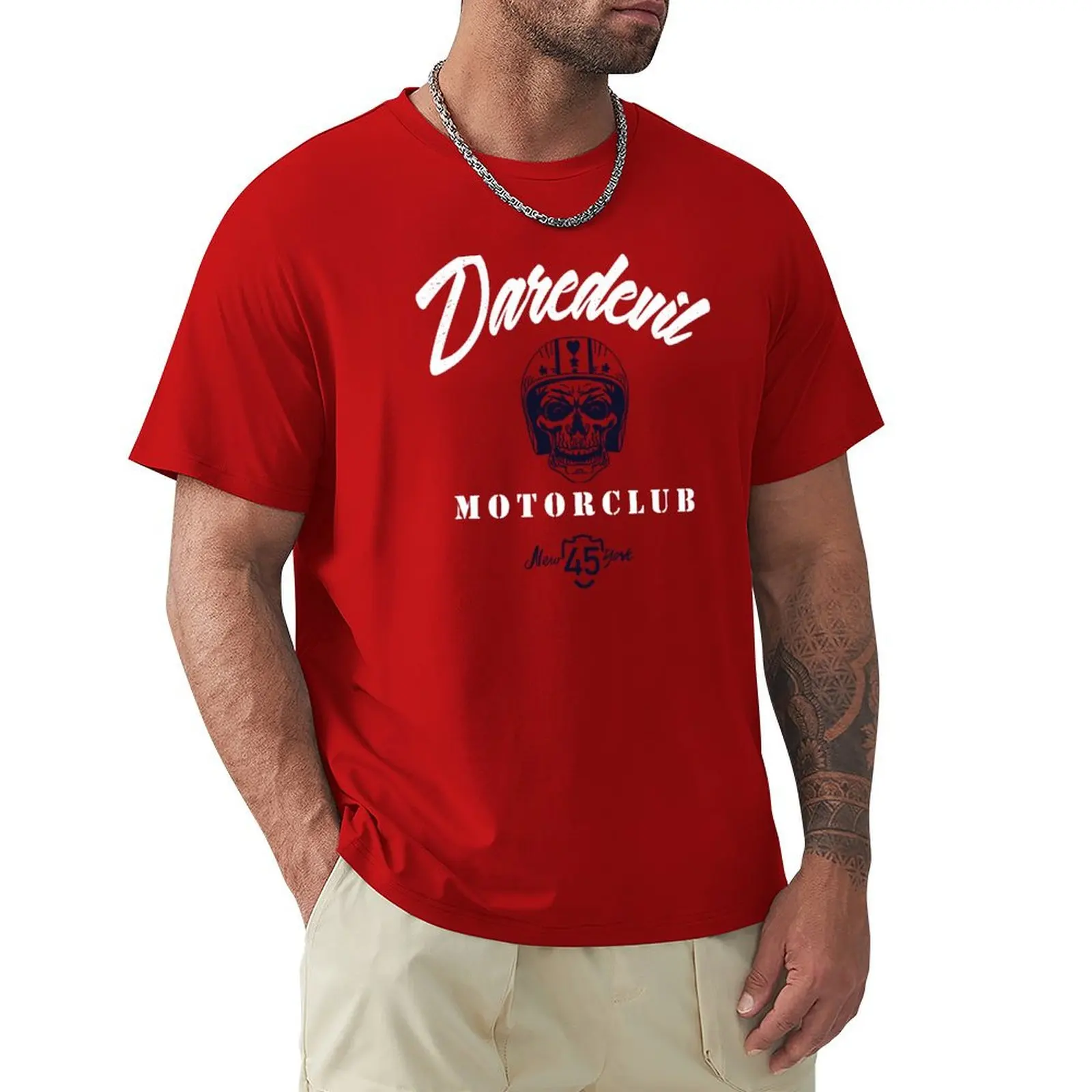 Daredevil Motorclub 45 (Motorcycle) T-shirt for a boy graphics quick drying anime men t shirt