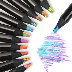 Multicolored Pencils Gradient Rainbow Pencils Jumbo-Colored Pencil for Adults Art Drawing Coloring Sketching Stationery 12Colors
