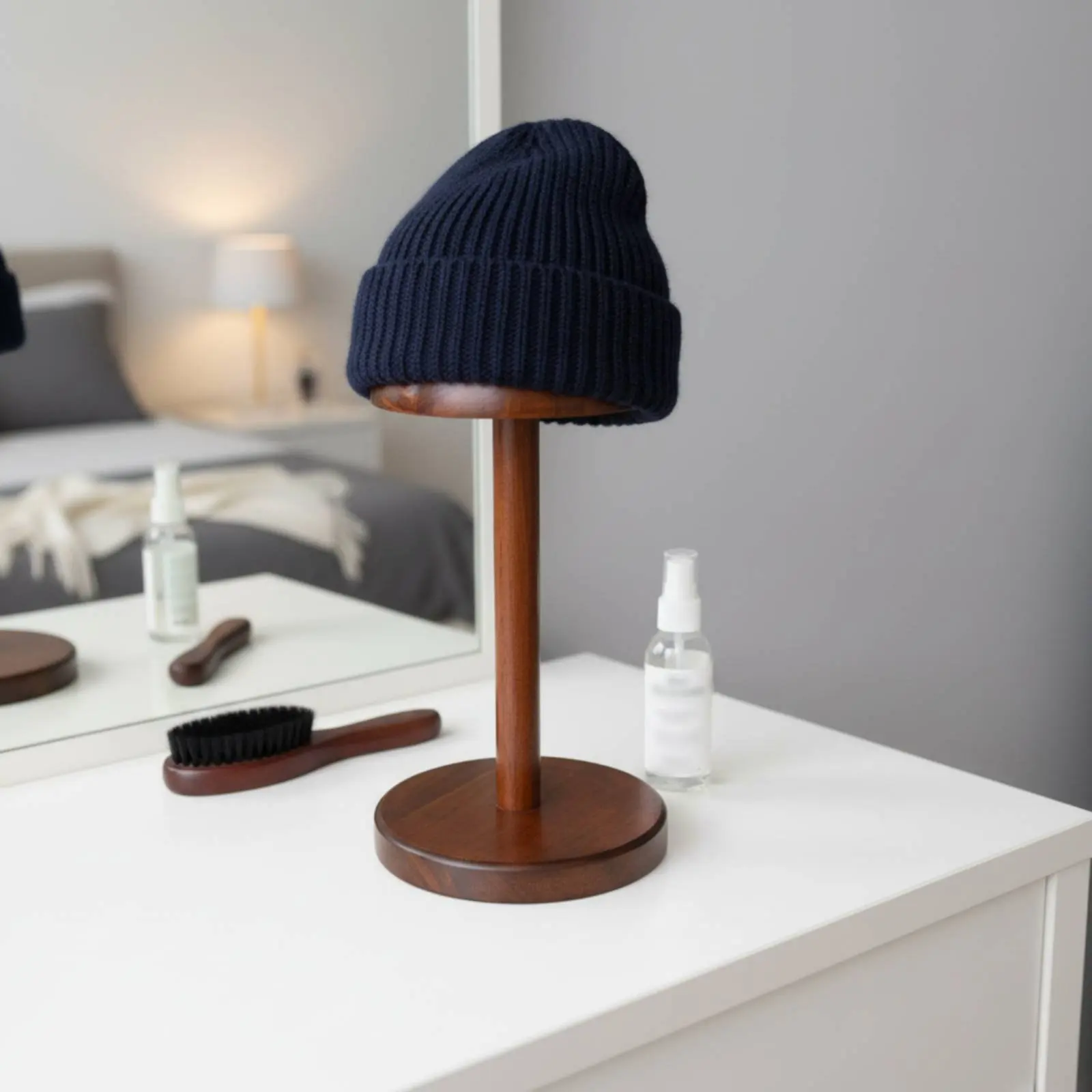 Vintage Hat Display Stand Stable Base Detachable Wooden Hat Rack Rustic Wood Cap Stand Easy to Assemble