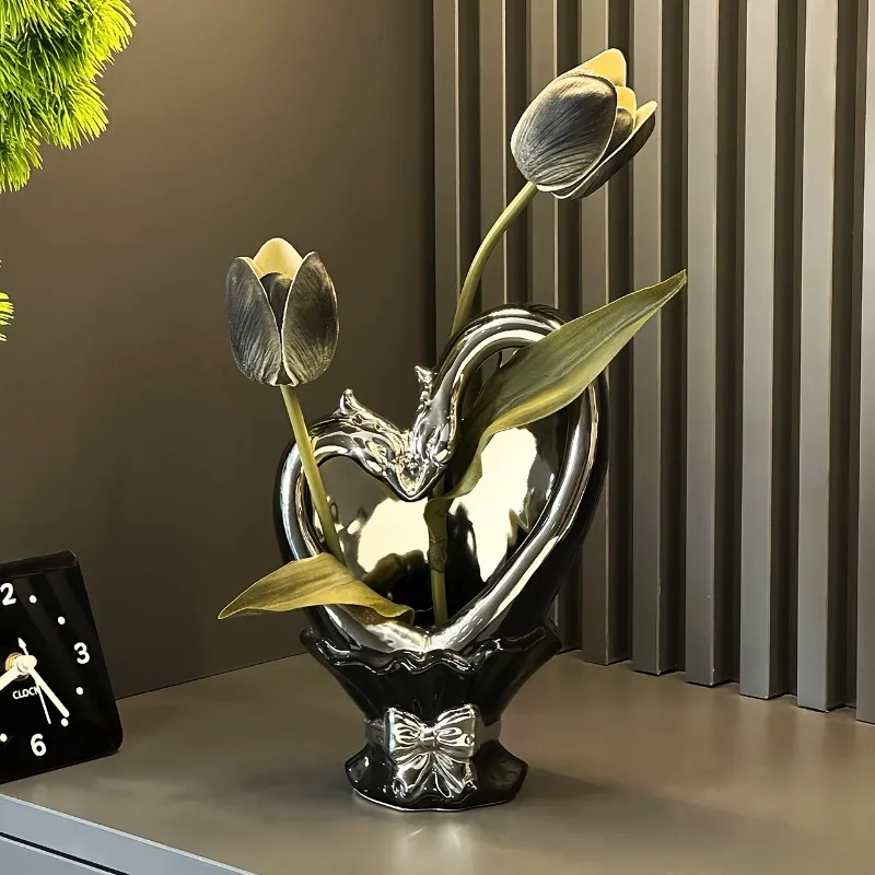 Modern Simple Ceramic Vase Creative Living Room Home Light Luxury Ornament Floreros Altos تحف كبيره للمنزل В Скандинавском Стиле