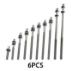 6x Drum Tension Rods Metal Drum Screws for Percussion Instrument Snare Drums