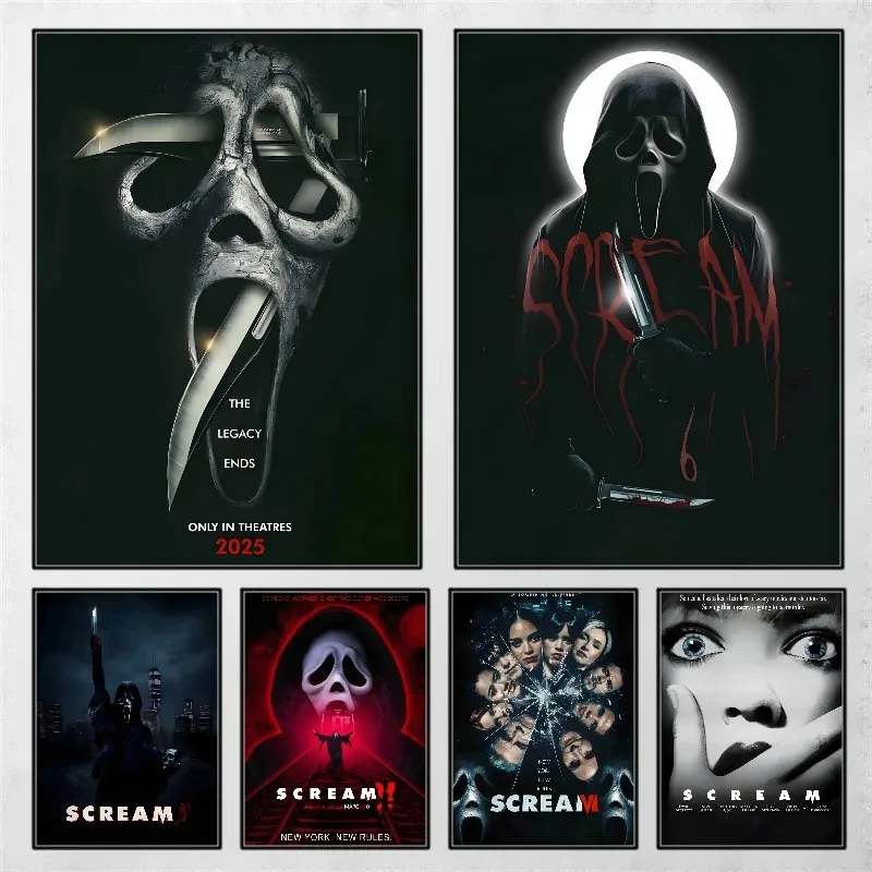 Scream Horror Movie Poster Canvas Painting Wall Art for Picture Coffee House Bar Living Room Bedroom Restaurant Home Wall Decor