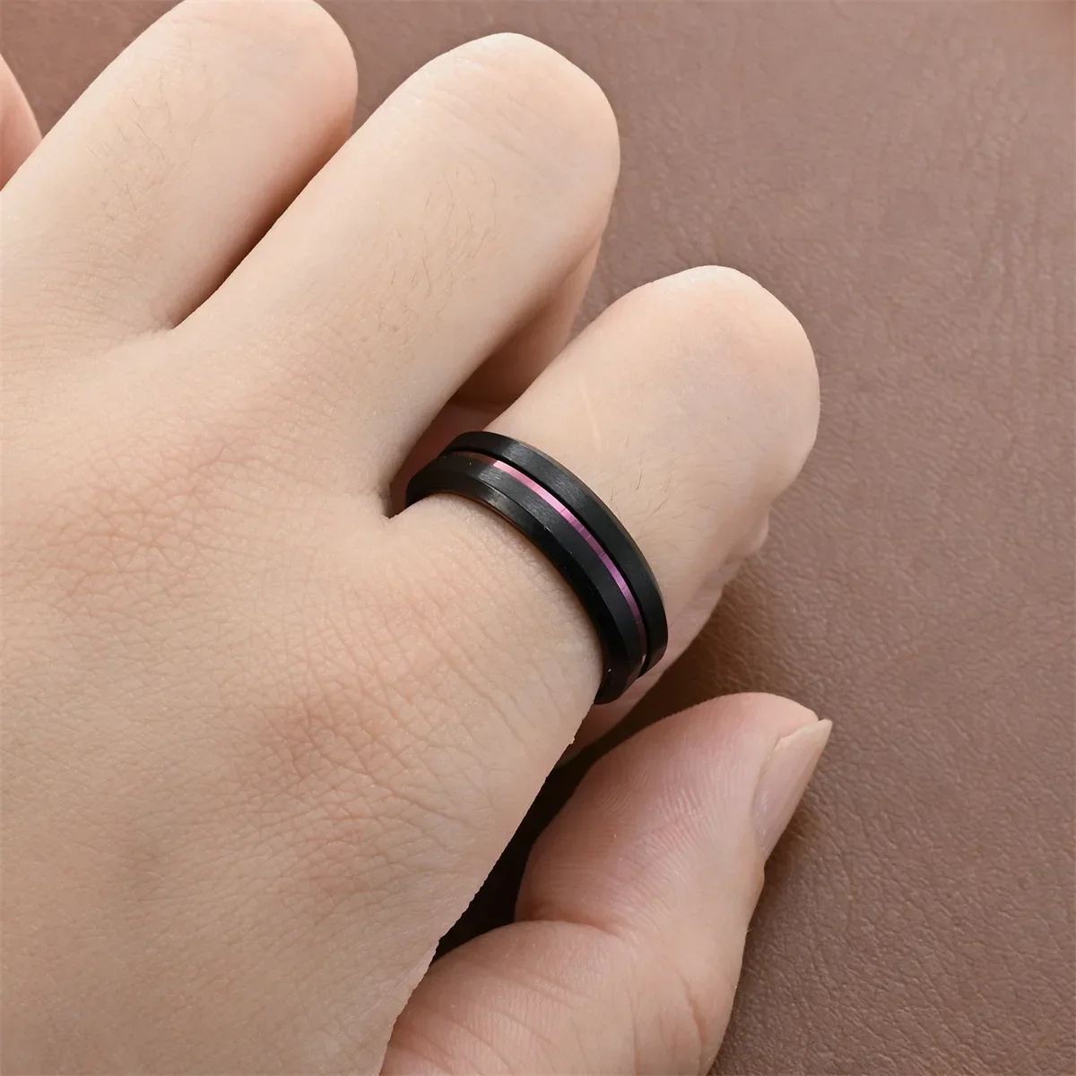 316 Stainless Steel Purple Couple Rings Never Fade for Men Women Couple Gift Jewelry