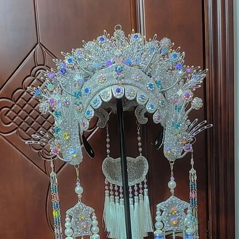 Cantonese opera phoenix crown, imported Czech rhinestones