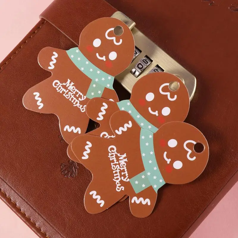 Christmas Hanging Tag 50PCS Gingerbread Man Tags for Gift DIY Xmas Present Wrap and Label Package Christmas Decoration