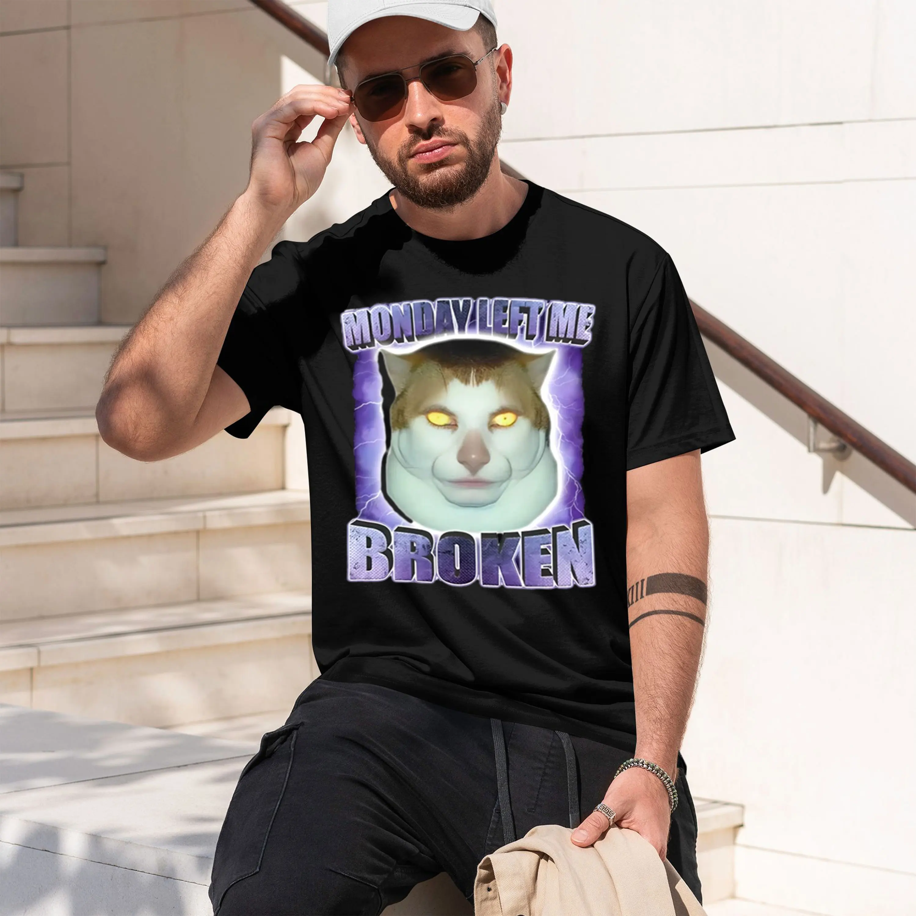 Monday Left Me Broken Funny T-shirt for Men Women Printed Short Sve Round Ne Graph T Shirts Streetwear Tshirt 2026 New Model Sho