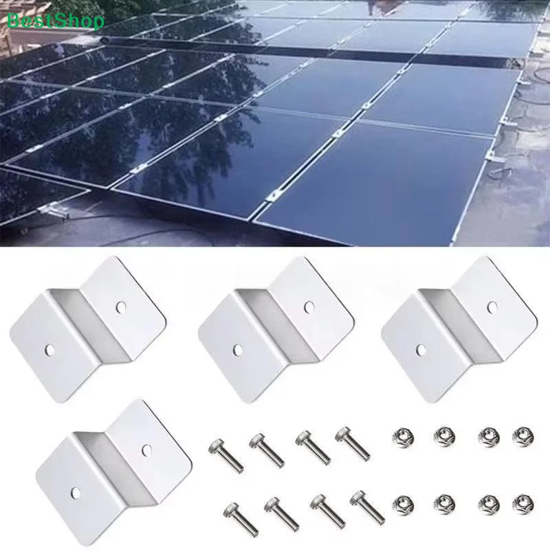4PCS/SET Solar Panel Z Brackets Mount Mounting Kits With Nuts And Bolts For RV, Trailers, Boats, Yachts, Wall,
