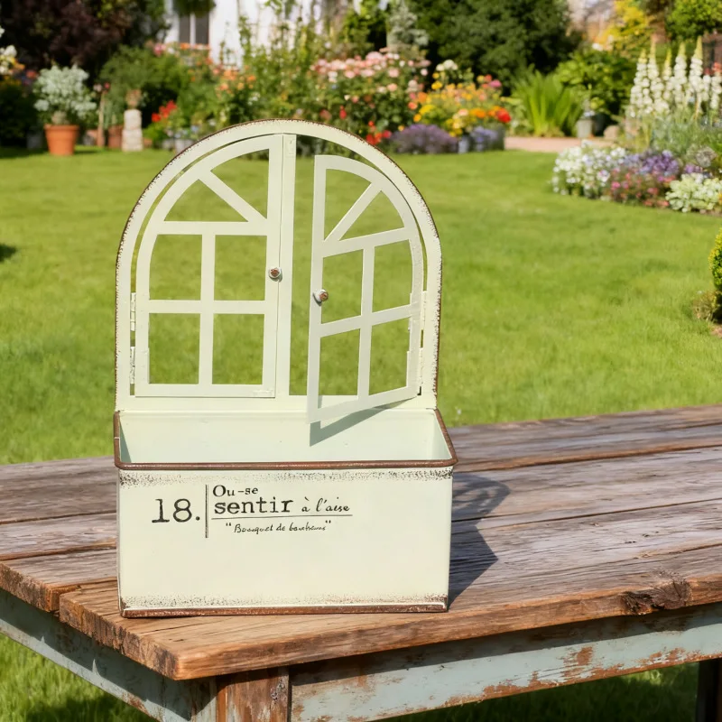 Cross-border retro old wrought iron window flower pot iron pot flower device succulent grass flower group pot garden balcony
