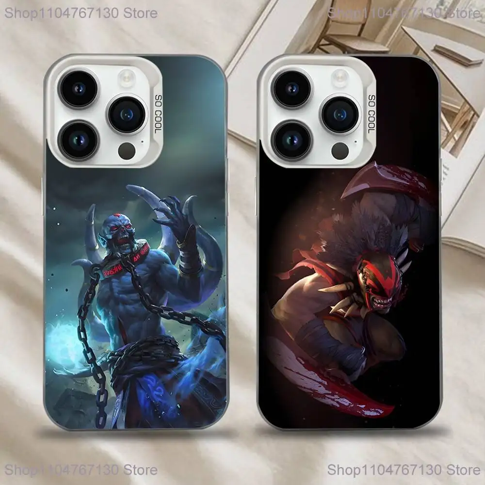حافظة هاتف D-Dota 2 الرائعة لهاتف iPhone 16,15,14,13,12,11,Mini,Pro,SE,MAX غطاء أبيض غير لامع مقاوم للصدمات