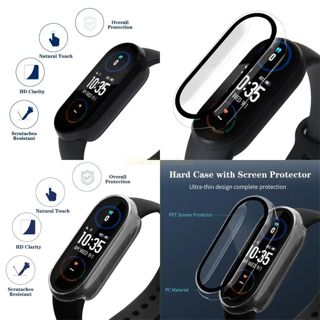 

F62C для Mi Band 34 5 6 для Watch -полоса полной защитной обложки для корпуса