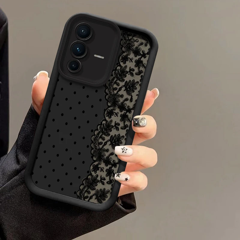 Soft Shockproof Phone Case For Vivo V70 FE V60 Lite V50 V40 Pro V30 SE V27 V25 V23E V20 Pro V30E V29E Lace Pattern Silicon Cover view 5