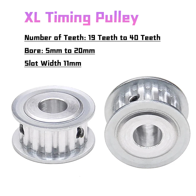1 unidade Polia Sincronizadora XL Tipo AF, Diâmetro Interno de 4mm a 20mm, Largura do Slot 11mm, 19/20/21/22T a 40T, para Correia Sincronizadora de 10mm de Largura