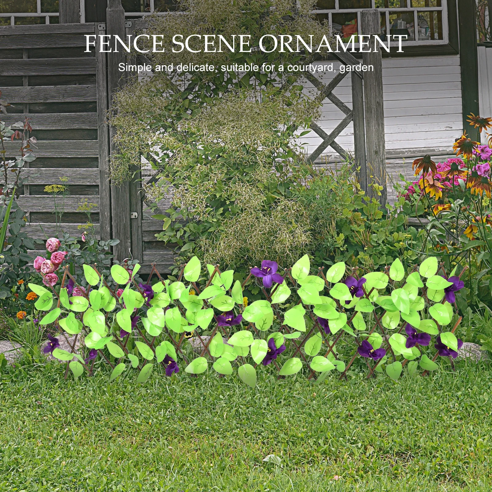 

Artificial Leaf Fence Garden Decor Partition Flowerbed Edging Long Service Life Beautiful Appearance Good Decorative Effect