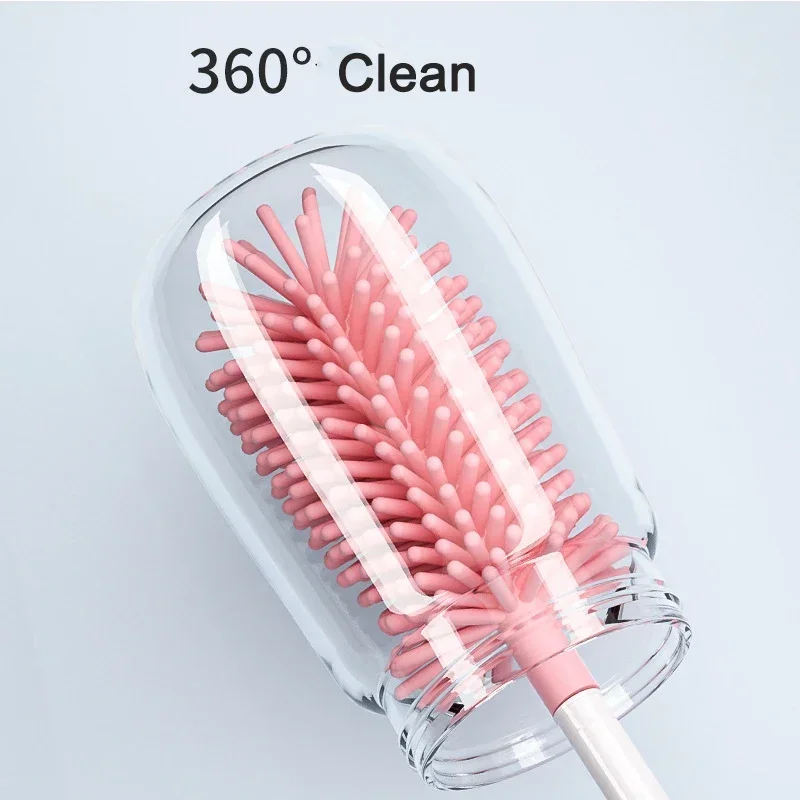 vvocci Glass Cup Washing Clean 360 Degree  Brush Silicone Bottle Cleaning Baby Pacifier Straw Scrubber Kitchen Cleaning Tool Set