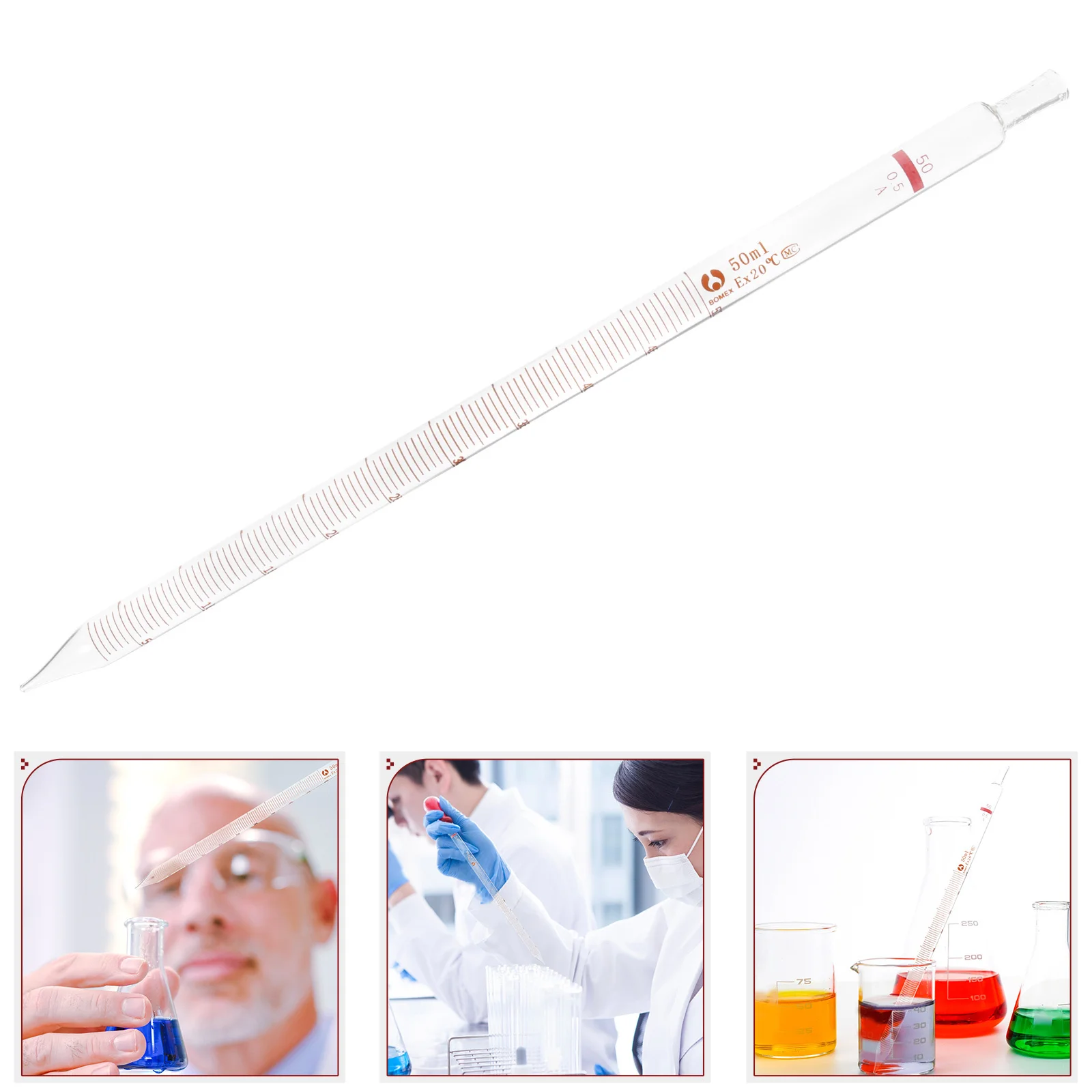 

Heatproof Glass Graduated Pipette Eco-Friendly Experimental Straw Clear Drinking Straw Measuring Glass Pipette