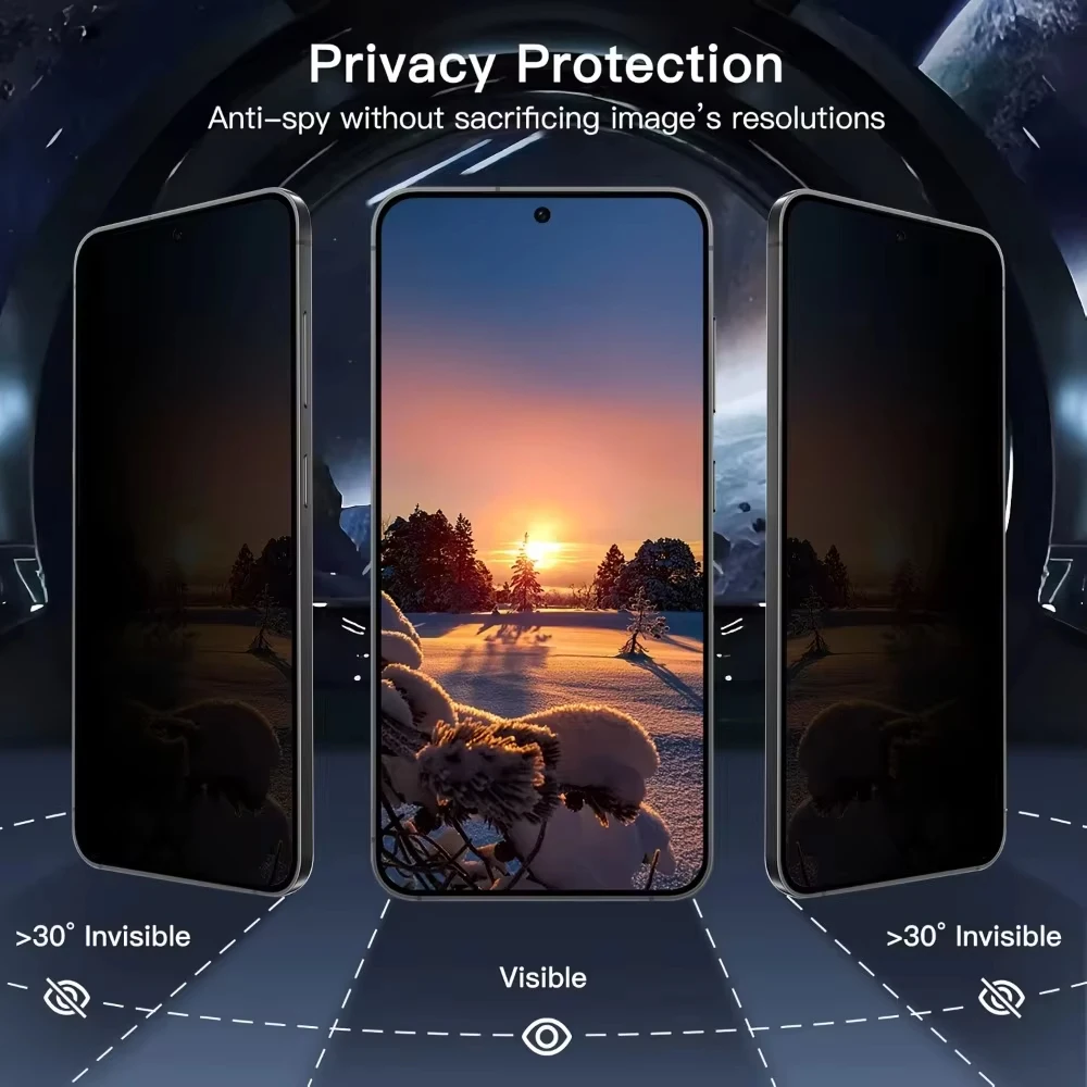 Oleophobic Coating Privacy Screen Protector For Samsung S25 S26 Ultra S22 S21 S23 S24 Plus Anti-Spy Glass Fingerprint Unlock